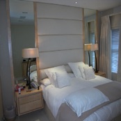 Maple Headboard & Bedside Cabinets